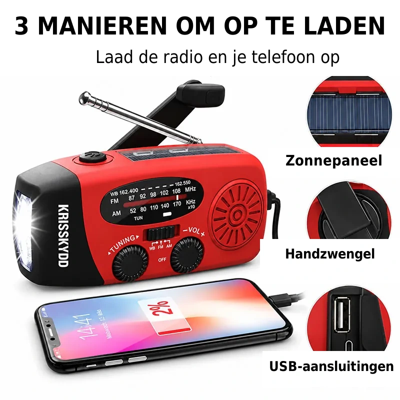 Oplaadmogelijkheden van de Noodradio